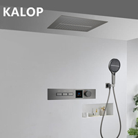 Farrete concealed shower head intelligent temperature control full copper gun gray embedded wall LED digital display button