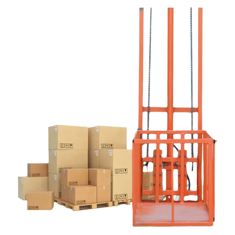 منصة رفع هيدروليكية كهربائية قابلة للتخصيص، مصعد شحن، مصنع المستودعات المنزلية، نوع السكك الحديدية