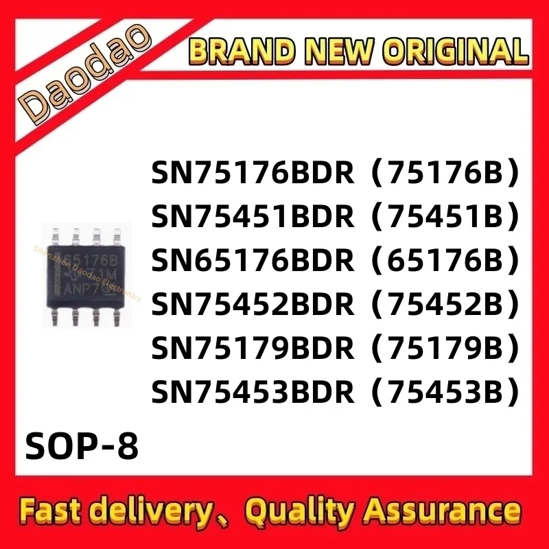 10Pcs SN75176BDR 75176B SN75451BDR 75451B SN65176BDR 65176B SN75452BDR 75452B SN75179BDR 75179B SN75453BDR 75453B IC Chip SOP-8