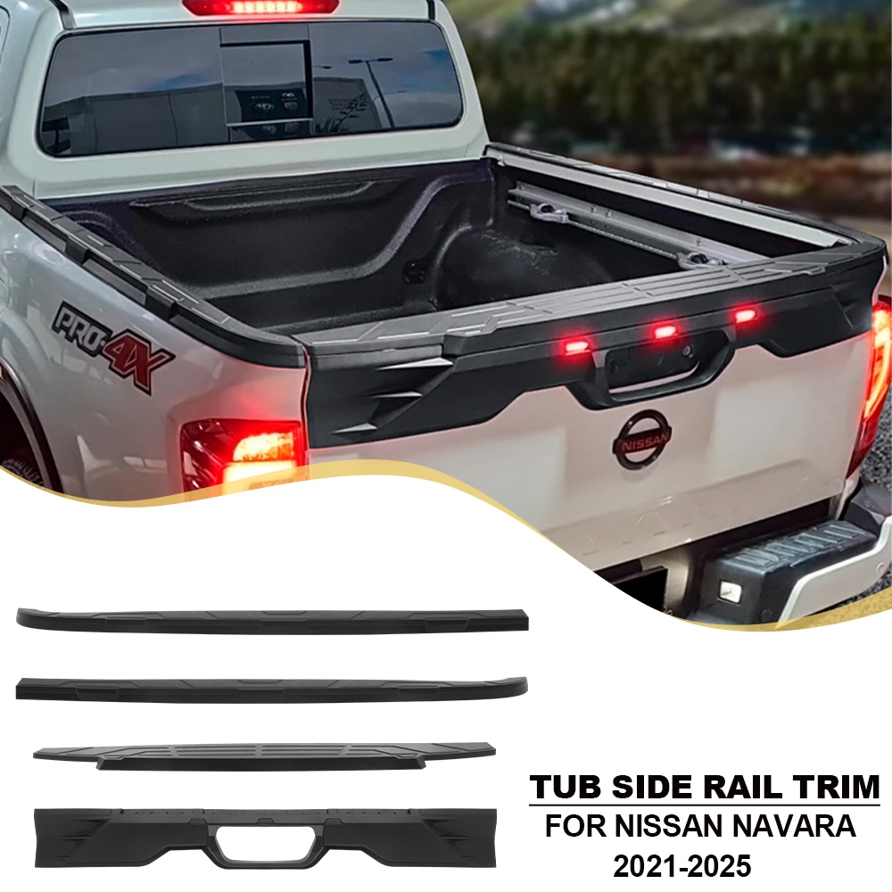 

4PCS Tub Protector Guard Side Rail Trim Cover For Nissan Navara NP300 D23 Frontier 2021 2022 2023 2024 2025 Car Styling Accessor