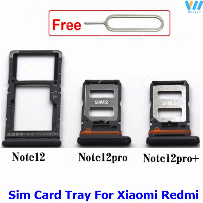 Sim Card Tray For Redmi Note 12 /12 Pro /12 Pro Plus/12 Turbo 4G 5G Micro SIM Card SD Card Reader Slot Holder Replacement Parts