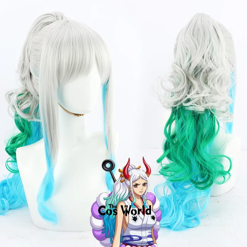 

Yamato Mix Color 70cm Long Wavy Anime Cosplay Wigs Fiber Heat Resistant Synthetic Hair + Wig Cap