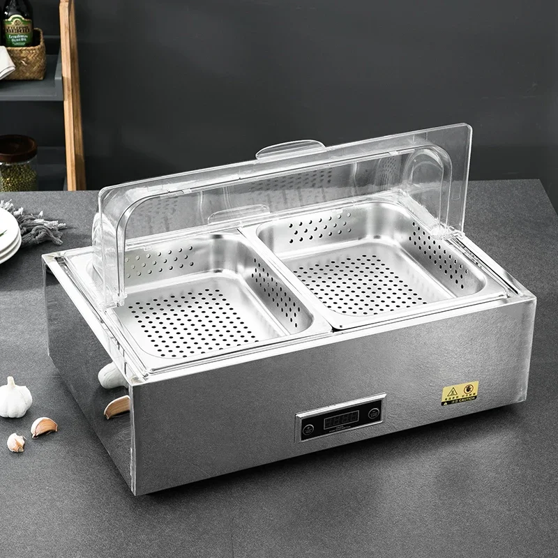 Electric stainless steel chafing dish with PC lid electric food warmer buffet set