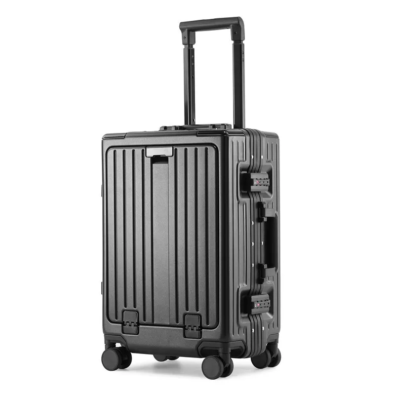 Nieuwe Open Deksel Koffer Multifunctioneel Opladen Trekstang Case Bekerhouder Reisbagage Aluminium Frame Business 20 Boarding