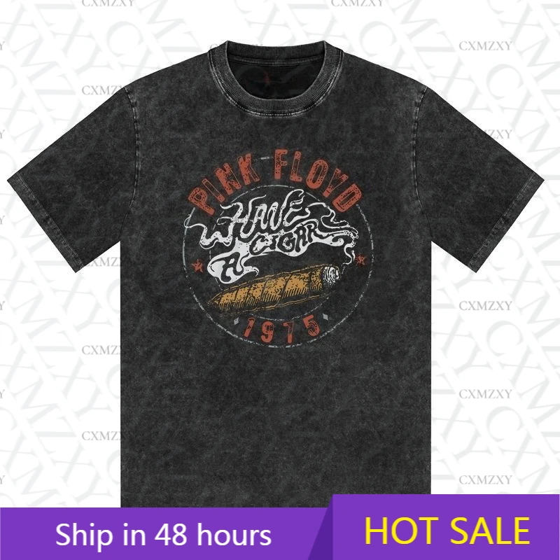 

New Pinking Floyds Band Rock Do Old Washed Retro Short Sleeves