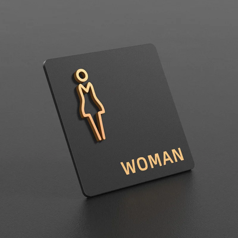 لافتات الحمام للرجال والنساء لافتات الحمام الاكريليك باب المرحاض العام لافتات تذكير المرحاض الفندقي #5