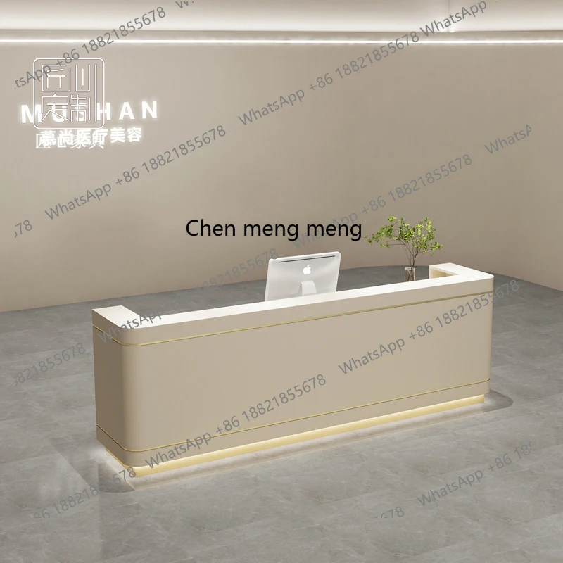 صفحة الخروج لصالونات التجميل البسيطة، مكتب الاستقبال، ملابس تصفيف الشعر، طاولة البار، طلاء الخبز، استقبال الشركة #1