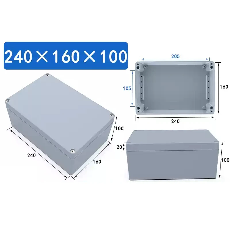 NONE Explosionsgeschützte, wasserdichte Aluminiumgehäusebox, elektronisches IP68, Projekt-Instrumentenkoffer, Projektbox, Anschlussgehäuse für den Außenbereich 9