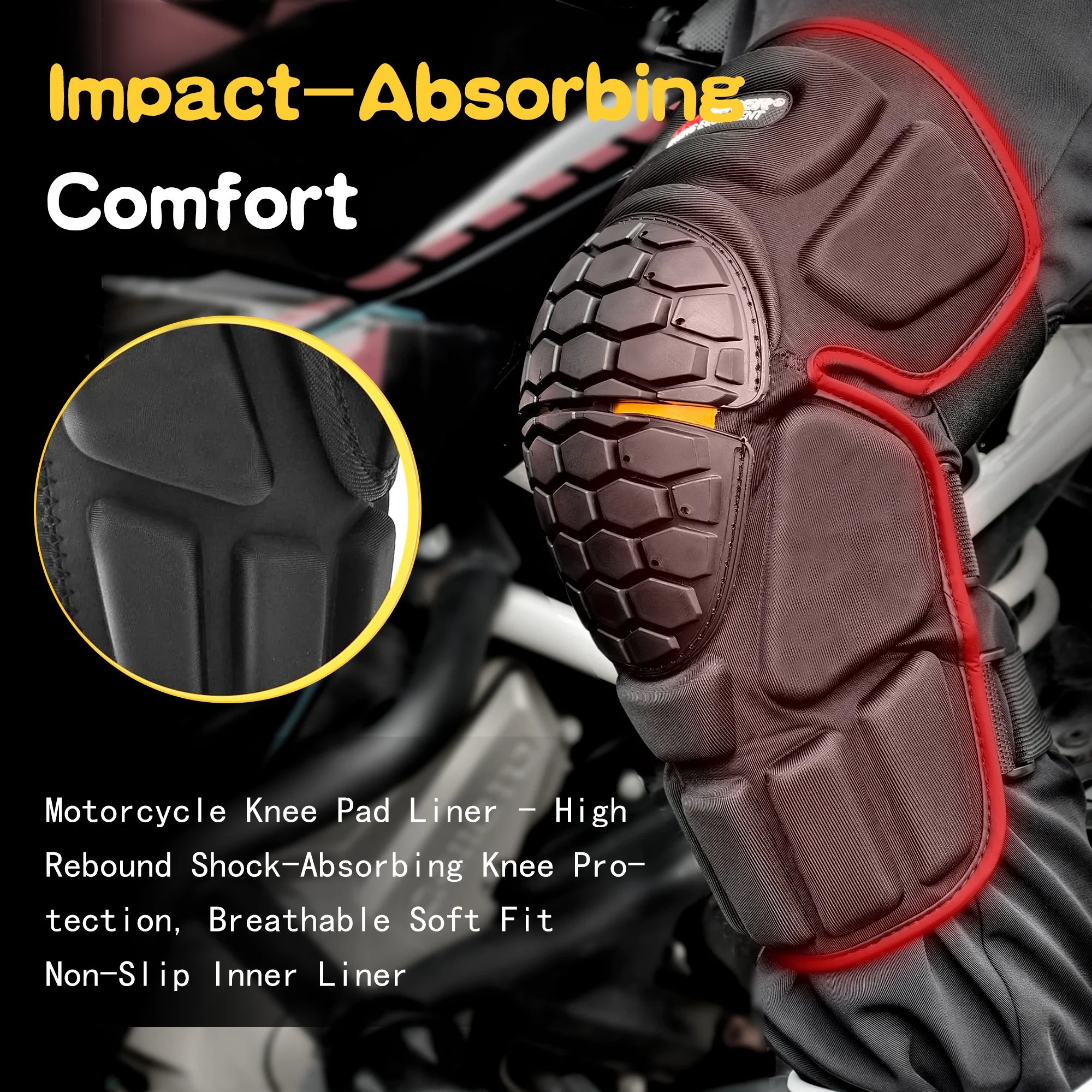 Adult Motorcycle Protective Jacket and Knee Pads, Motorcycle Accessories, Back, Spine and Chest Protector, Full Body Armor for Motocross and Bike Gear view 7