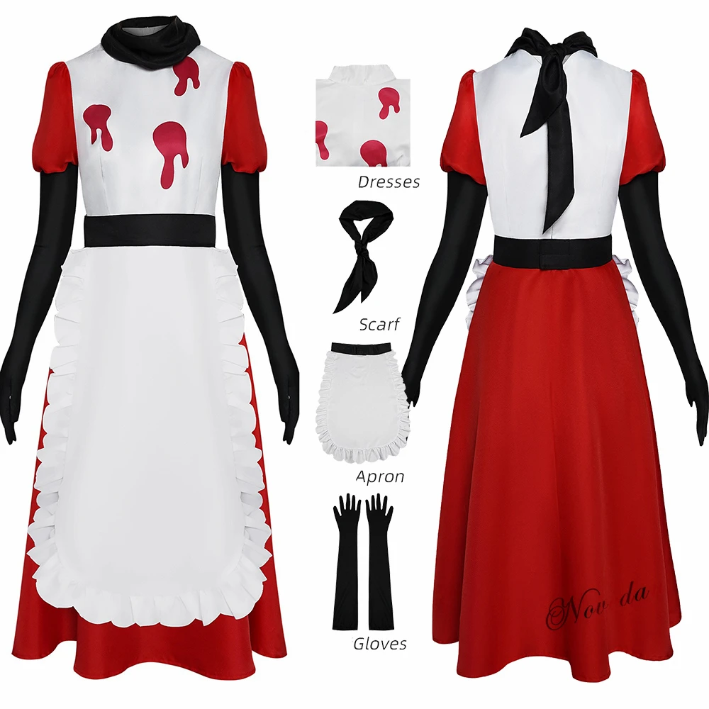 Niffty Cosplay Hazbin Cos Hotel Costume Anime Fancy Dress Outfit Adult Kids Halloween Carnival Party Women Maid Suit Plus Size