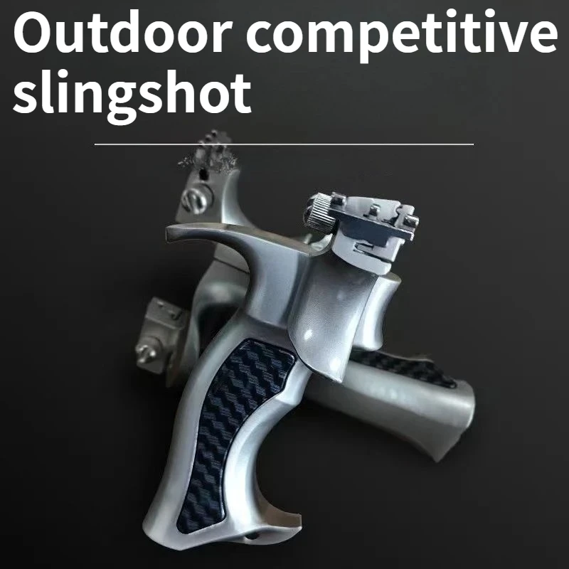 

Camping Aviation Aluminum Card Teeth No Binding Fast Flattening Rubber Band Slingshot Outdoor Competitive Slingshot