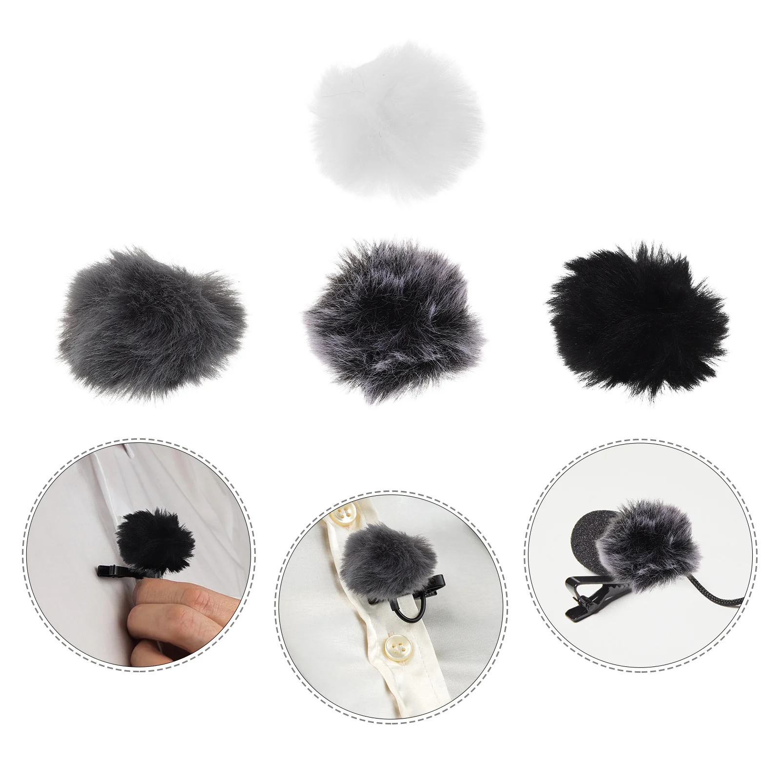 

4Pcs Lapel Microphone Windshield Covers Noise Reduction Windscreens Protective Mic Covers for Outdoor Photography Interview Live