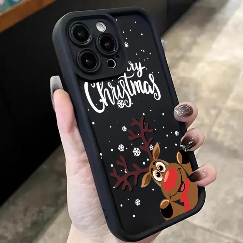 

Christmas Santa Claus Elk Deer Print Phone Case For iPhone 16 Pro Cases iPhone 16 15 14 13 12 11 Pro Max XS X XR 7 8 Plus Cover
