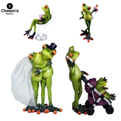 Nordic Cute Frog figurki z żywicy Kawaii wystrój pokoju joga zwierzęta ogród biurko ozdoby samochodowe akcesoria do dekoracji wnętrz regał