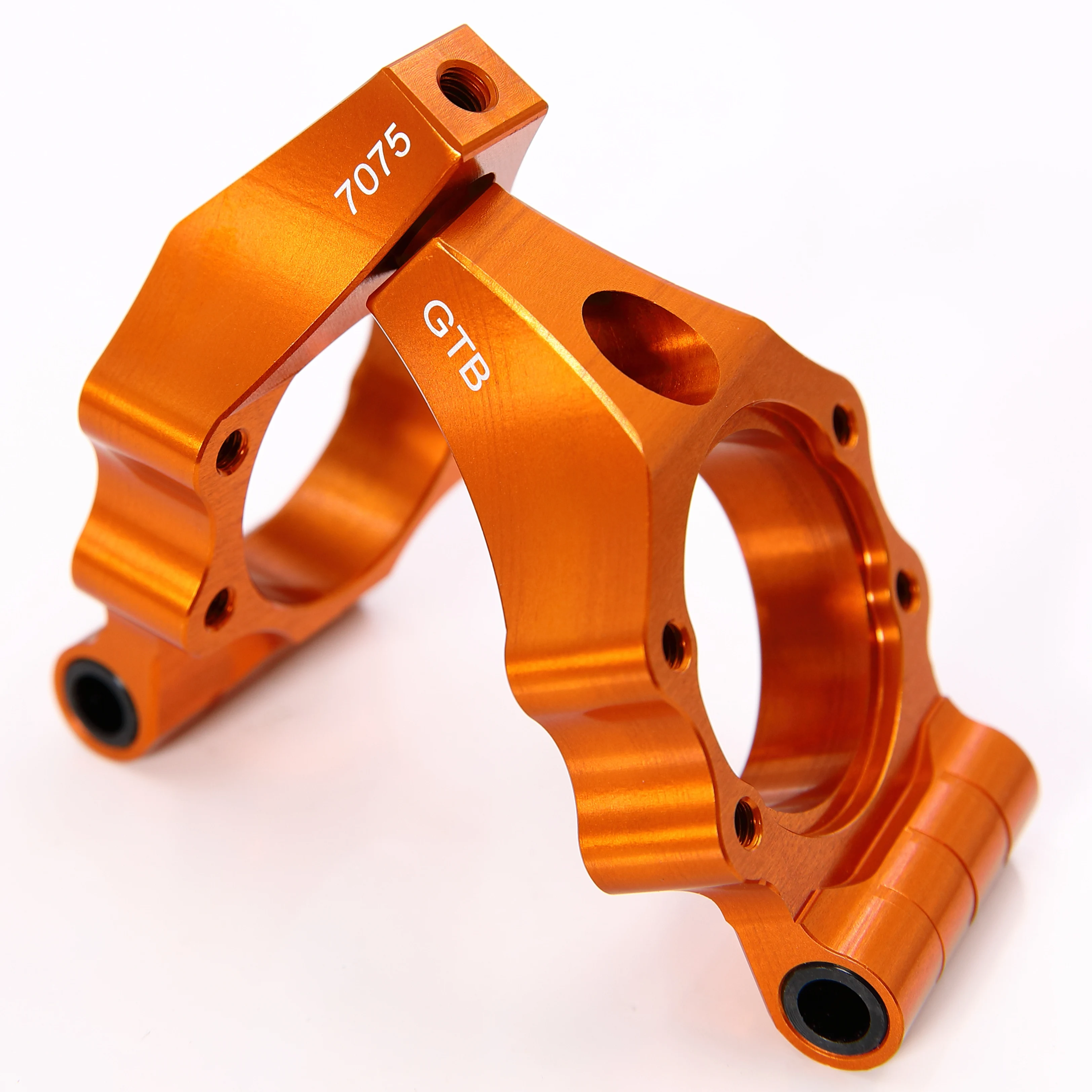 GTBRacing CNC 알루미늄 7075 T6 후륜 허브 캐리어 세트, 1/5 RC 자동차용, hpi km rv baja 5B ss 5sc 업그레이드 부품 (실버/주황색)