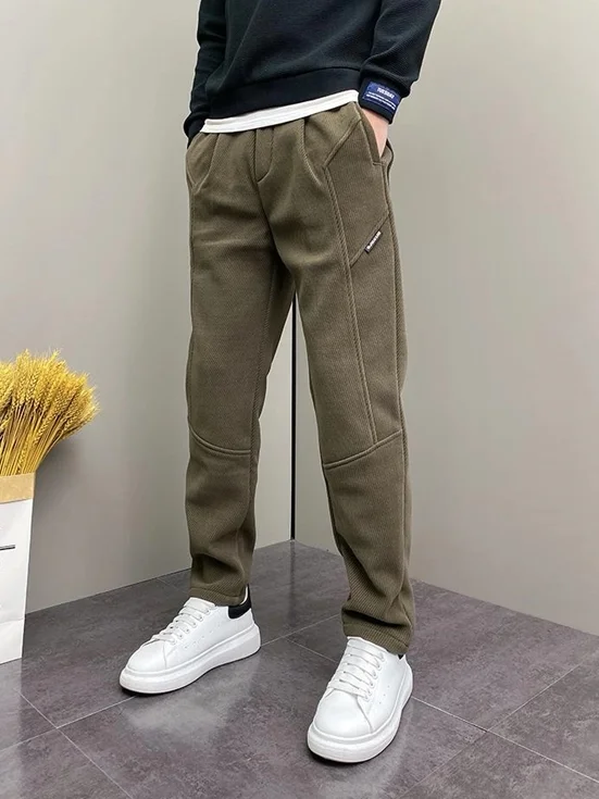 

Модные прямые зауженные молодежные мужские повседневные спортивные брюки 2025 года, зимние, с низкой посадкой, длинные, черные