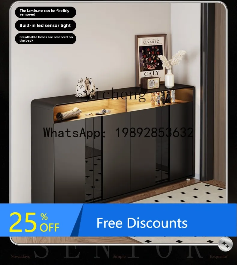 

European-style entrance shoe cabinet integrated cabinet large capacity multi-layer large sofa entrance cabinet
