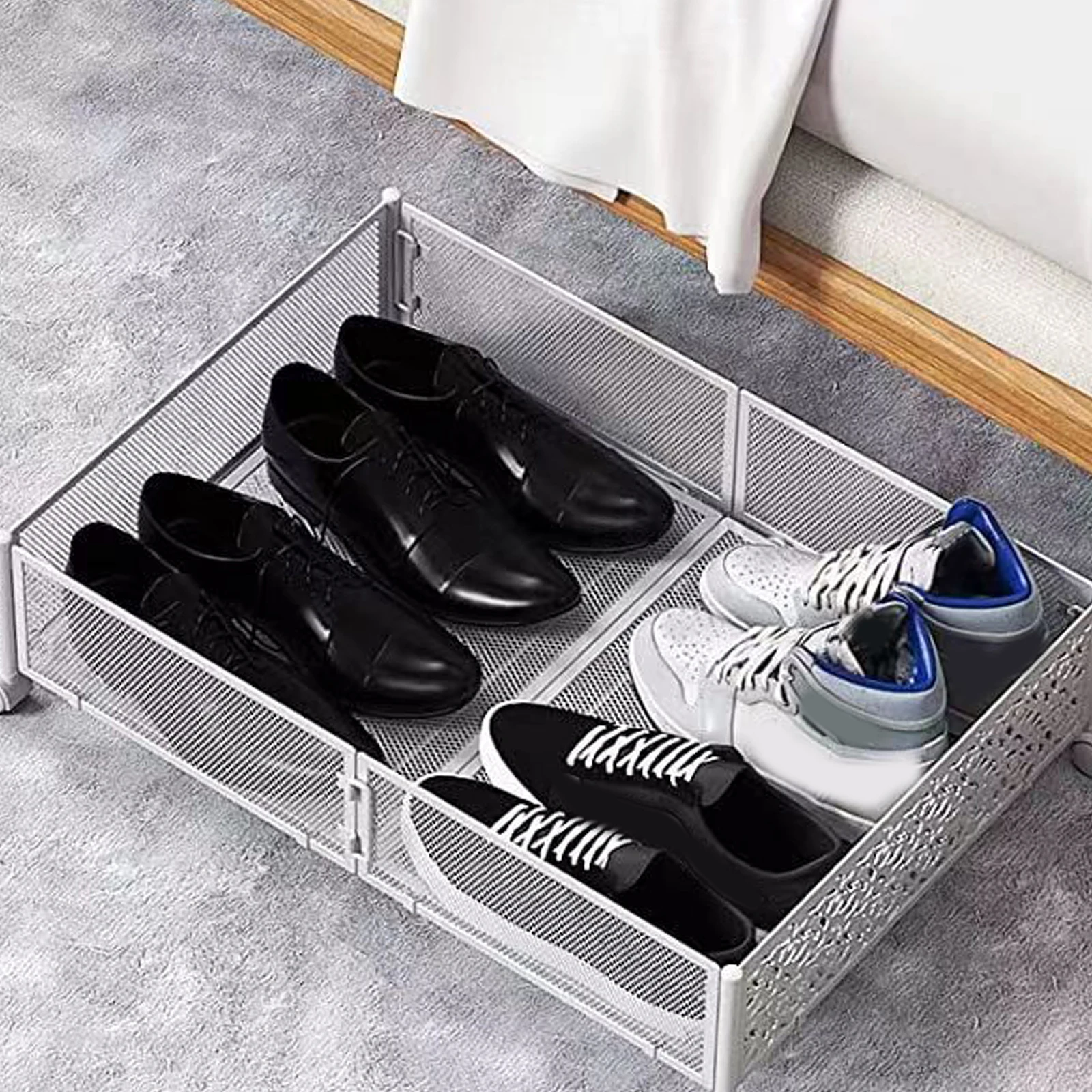 Under The Bed Storage Container with Wheels Tool Free Assembly Under Bed Shoe Storage Organizer Bin Drawer for Drawer Dorm