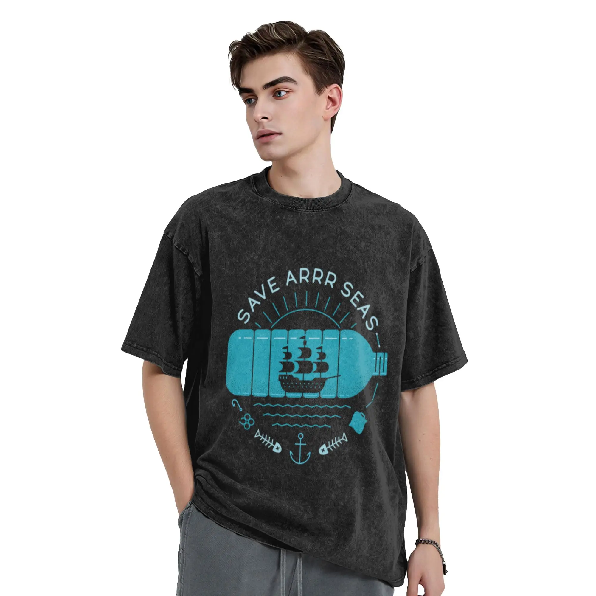 Save Arrr Seas  Unique Trendy A Vintage Oversized Cotton Unisex T-Shirts