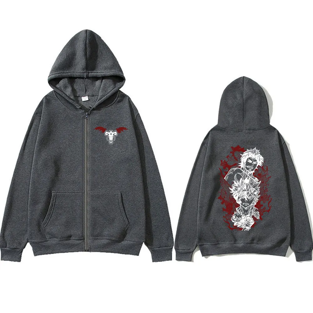 Anime Black Clover Yami Sukehiro Asta Zipper Hoodies Men Women Clothing Fashion Casual Zip Up Hooded Sweatshirts Coats Jacket view 6