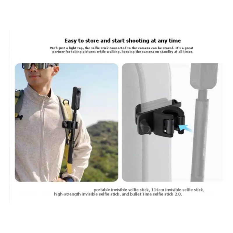 Selfie Stick Mount For X5/X4/X4 Air/X3/Ace Pro 2/GO Ultra For Traveling Hiking Exploring-Y47A