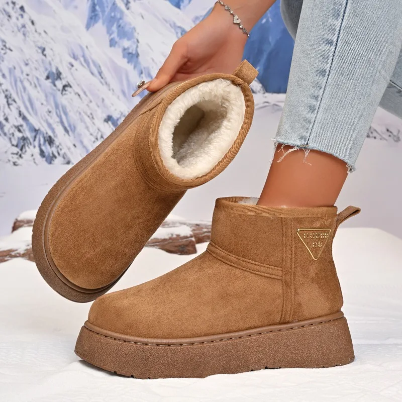 

2025 Winter Women Retro New Trend Snow Boots Comfortable Warm Snow Boots Outdoor Non-slip Fashion Shoes Women Женские Ботинки