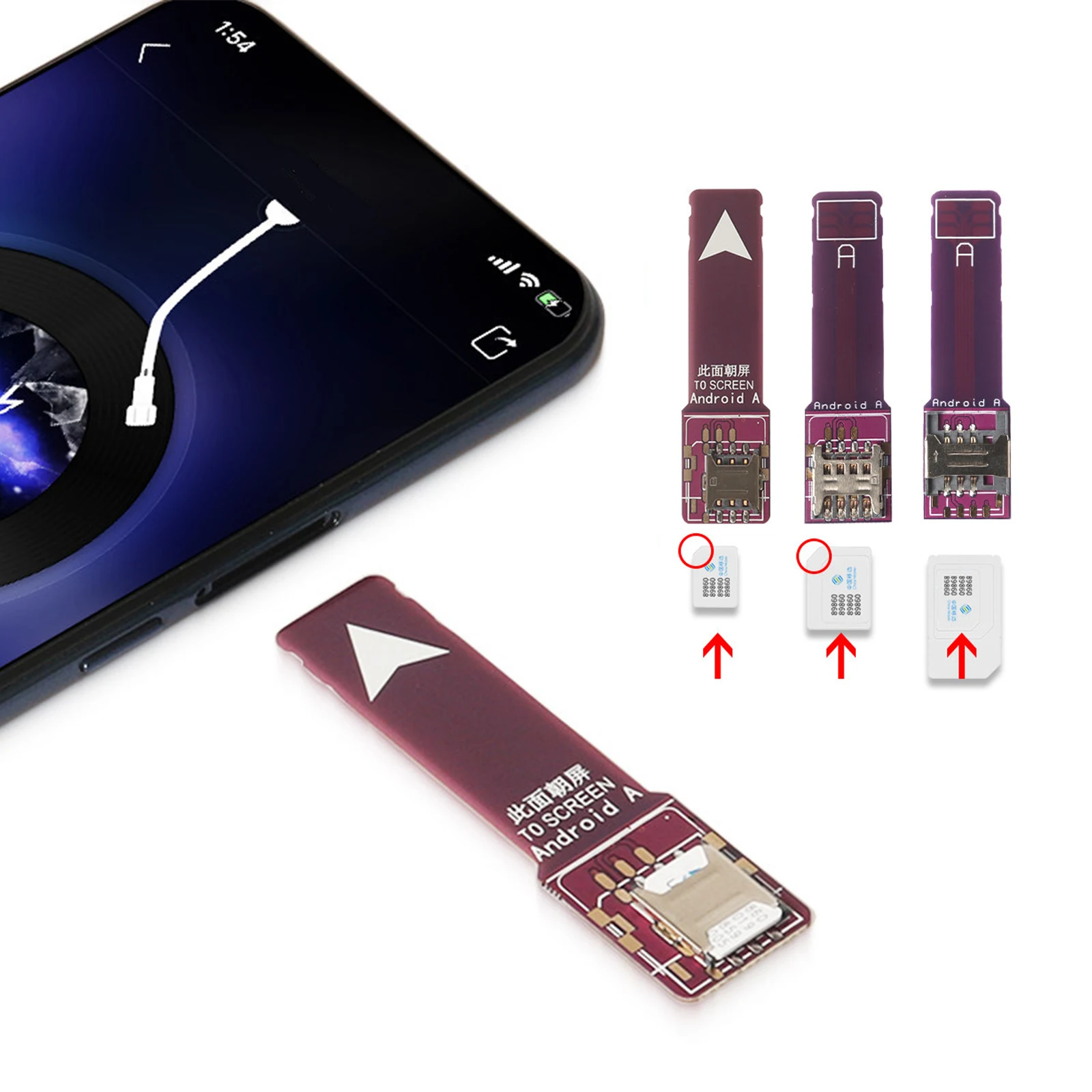 

SIM Card Adapter SIM Card Slot External Quick Card Changer Suitable For Android And Apple Sim Card Adapters tools