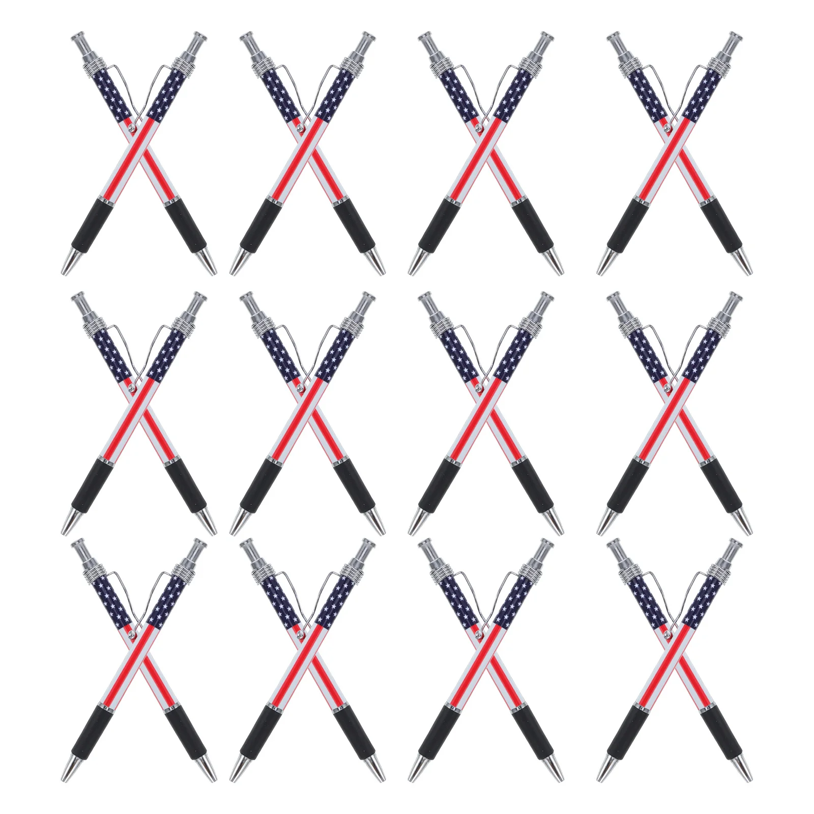 

24Pcs American Flag Ballpoint Pens Retractable Black Ink 1.0mm Smooth Writing Pens for Office School Patriotic Parades Memorial