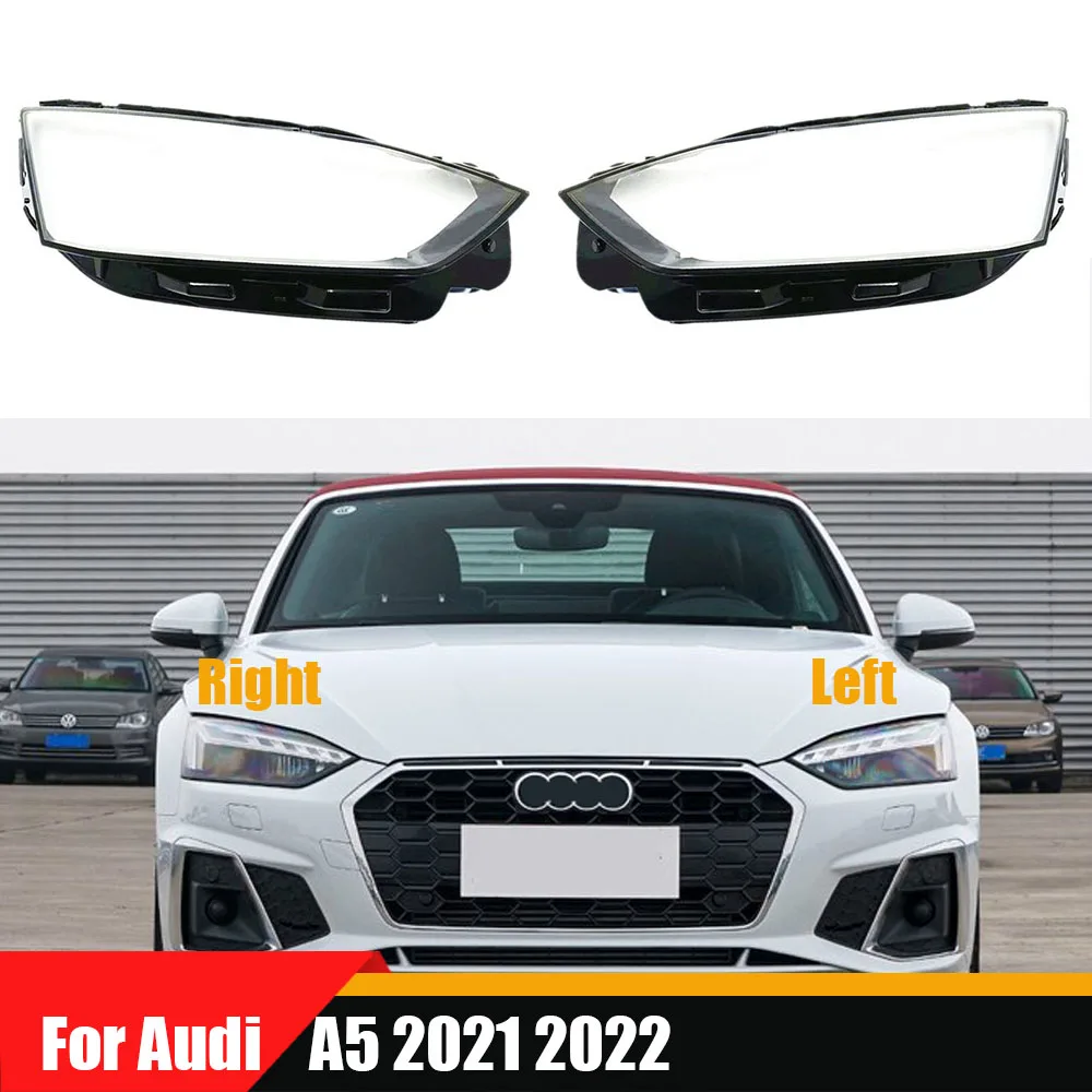 

For Audi A5 2021 2022 2023 Front Headlamp Cover Transparent Headlight Shell Lens Plexiglass Replace Original Lampshade