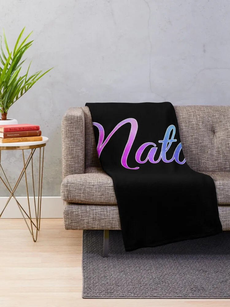 Natalie Personalized Name Birthday Tag Family Name Natalie Girl Custom Name First Last Throw Blanket Decorative Sofas Blankets