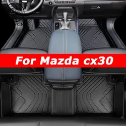 Car Floor Mats For Mazda CX-30 CX30 CX 30 2022 2023 2024 Waterproof Pad Foot Carpet Floor Cover LHD Mud Auto Accessories