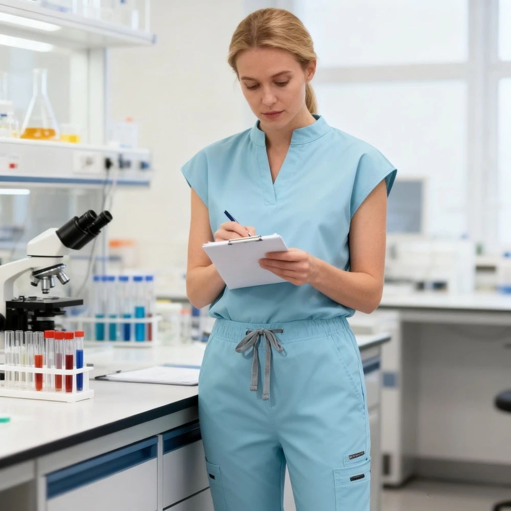 

Women's Scrubs Top Long Sleeve, Uniform for Nurse Doctor, Spa Skin Care Clinic Tunics, Comfortable Solid Work Jacket