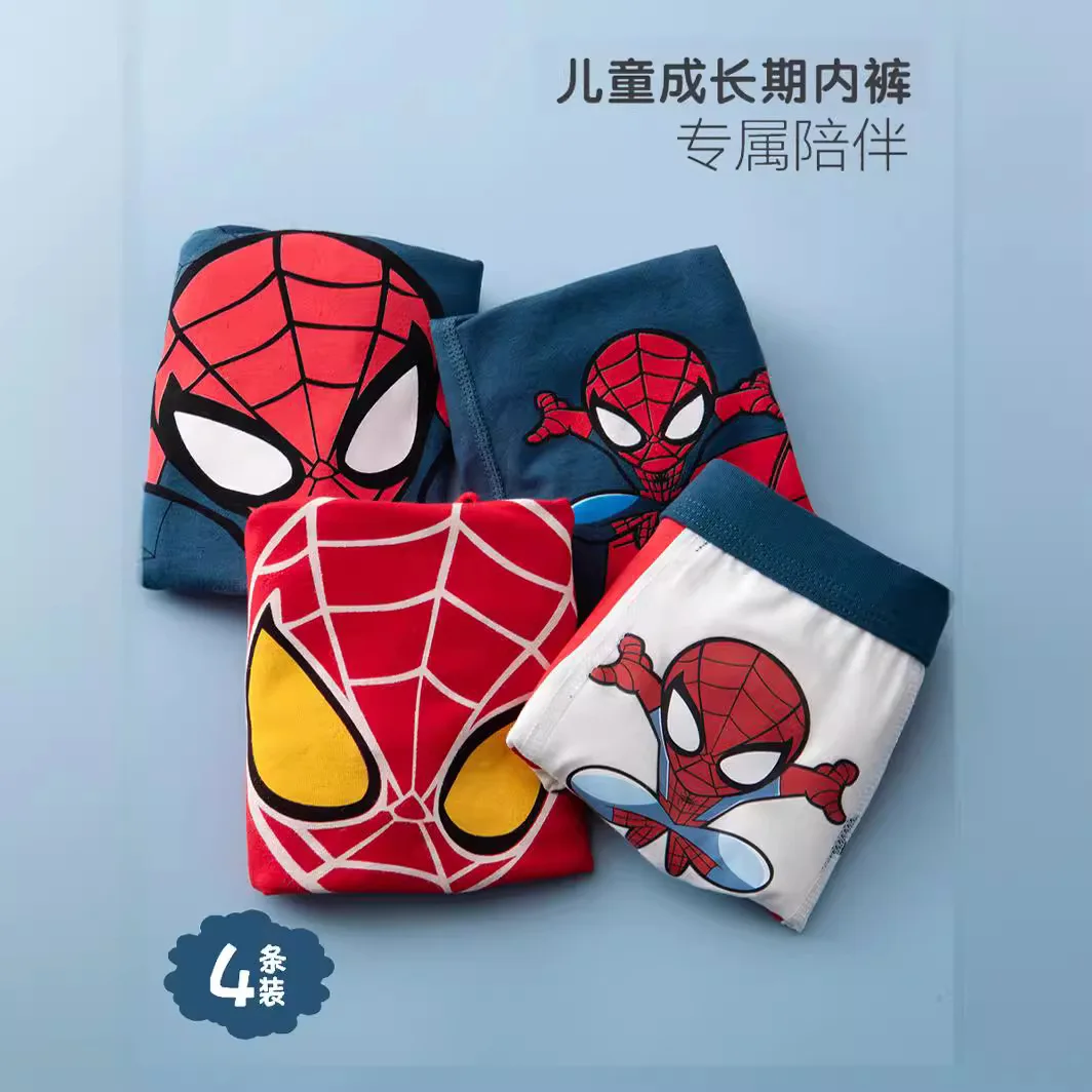 4pcs Disney Spiderman Children's Panties Cartoon Cotton Avenger Boys Boxers Frozen Girls Underwear Child Underpants