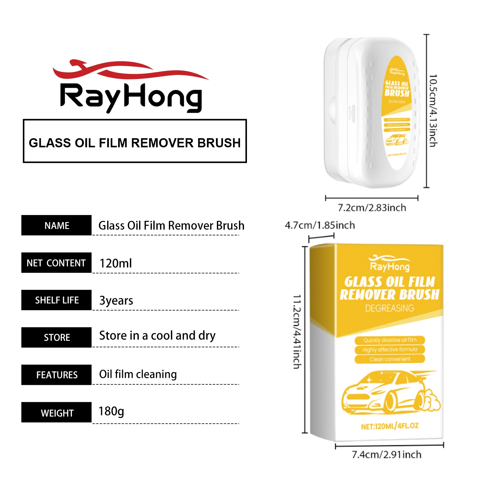 سيارة الزجاج النفط فيلم مزيل زجاج السيارة الأمامي الأنظف الأوساخ البقع إزالة قوية الزجاج تنظيف الإسفنج فرشاة أدوات تفصيل السيارات