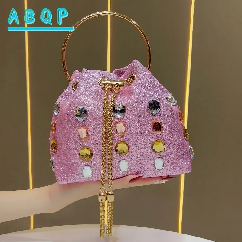 Evening Women's Bag Luxury Brand Diamond-encrusted Dinner Party Handbag Diamond-encrusted Shiny Women's Shoulder Crossbody Bag