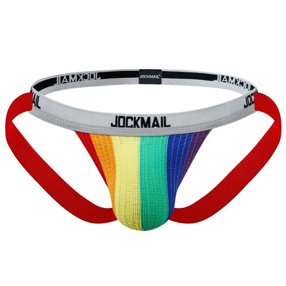 

Men's Stretch Mesh Pouch Jockstrap Gym Workout Athletic Supporter Underwear Sexy Gay Male Thong Brief Rainbow Sport Jock Straps