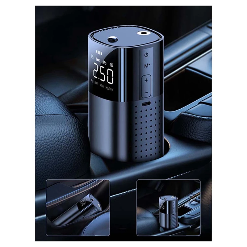 ワイヤレスインテリジェントカーインフレーションポンプ、小型ポータブルタイヤインフレーション、充電照明、ABDJ-1セット