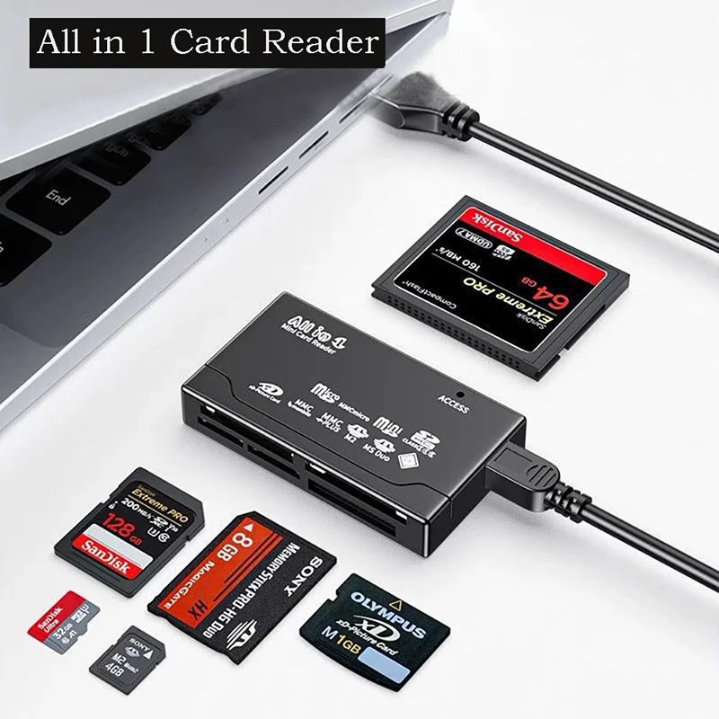 6 in 1 USB Card Reader Extreme Micro SD MMC Mini XD M2 MS DUO TF Memory Card Viewer Computer Tablet Laptop Data Transfer Adapter