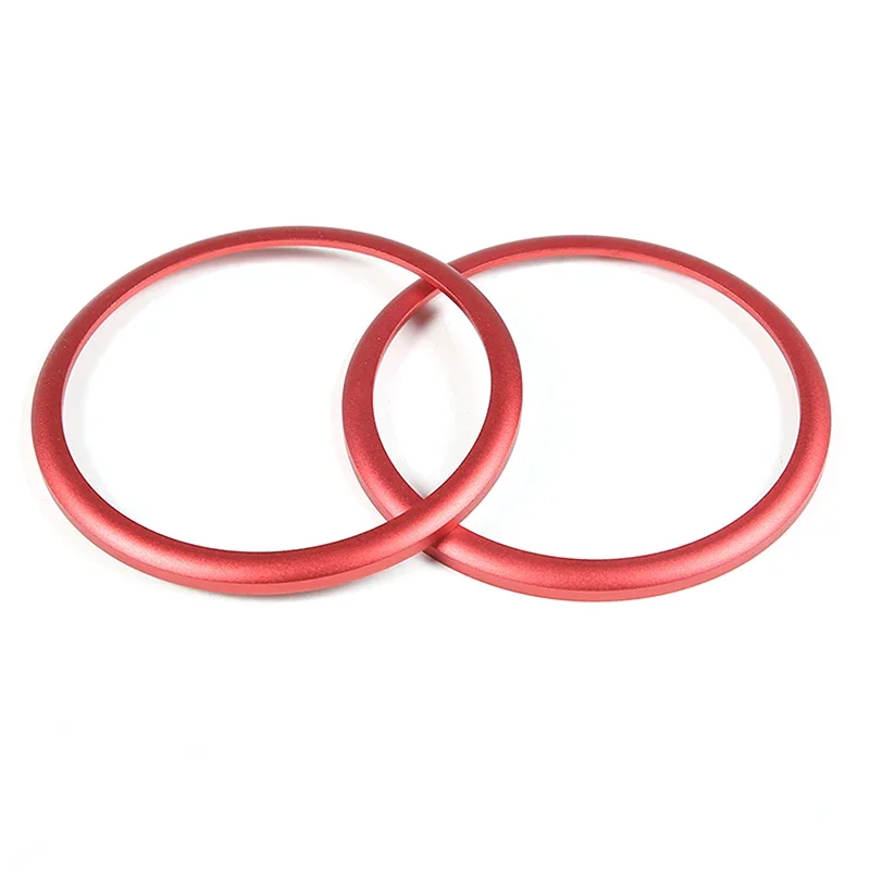 For Fiat 500 2016+ aluminum alloy red car styling center console side air outlet decorative ring sticker car accessories 2Pcs 4