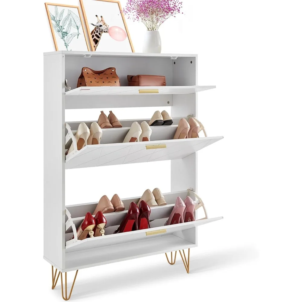 

Shoe Storage Cabinet for Entryway, 31.5" D x 9.4" W x 47.3" H, Wood