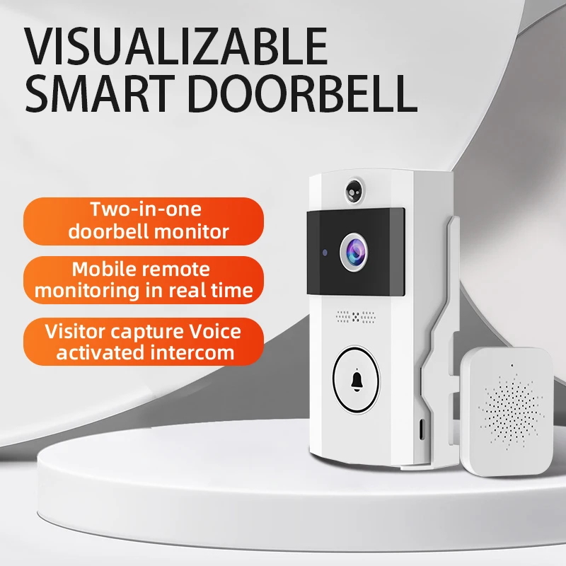 2.4G WiFi Video Doorbell Camera Two-way intercom PIR Infrared Night Vision Smart Door Bell Home Monitoring Security System