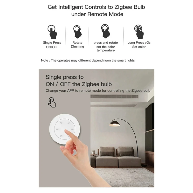 Tuya Zigbee Smart Knob Button Scene Switch Wireless Random Sticker Smart Home Dimming Scene Switch Durable Easy To Use