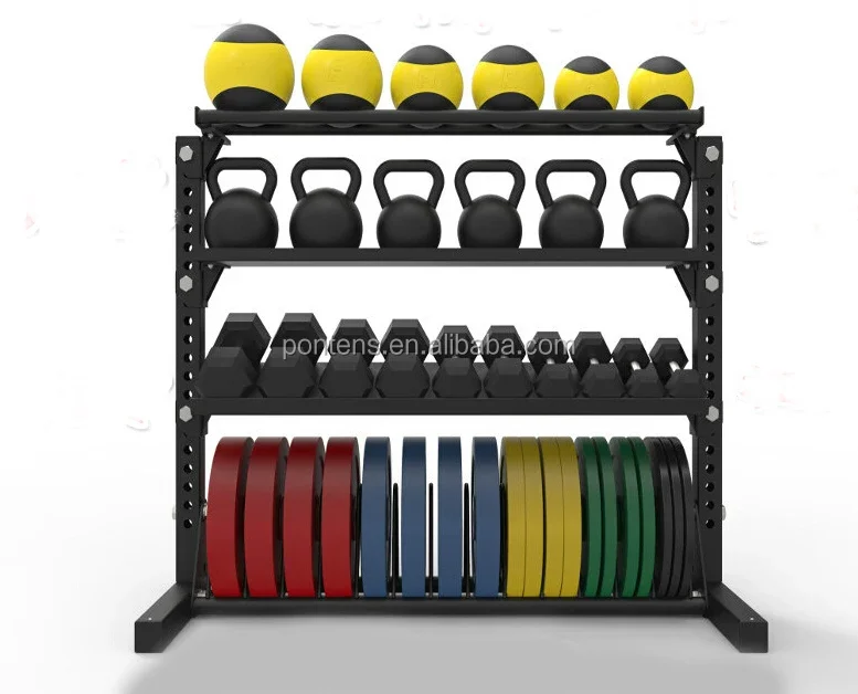 Gym Equipment Multi Function Weightlifting Kettlebell Storage Dumbbell Weight Plates Rack