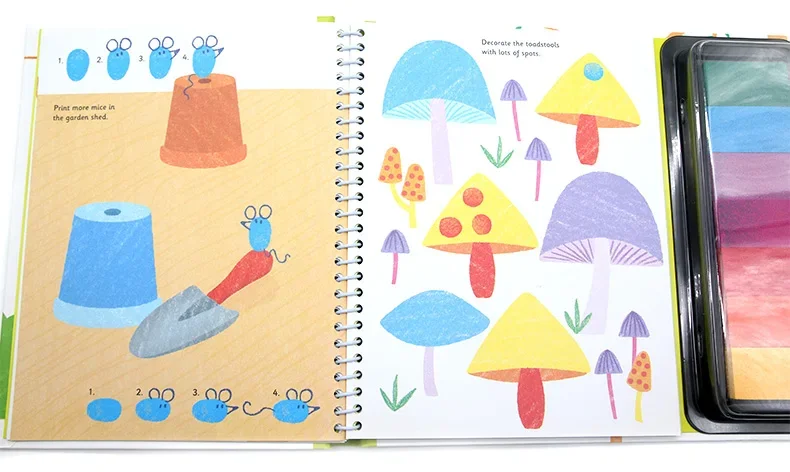 Usborne Fingerprint Activities Garden DIY coloring, Children's books aged 3 4 5 6, English picture books, 9781474932301