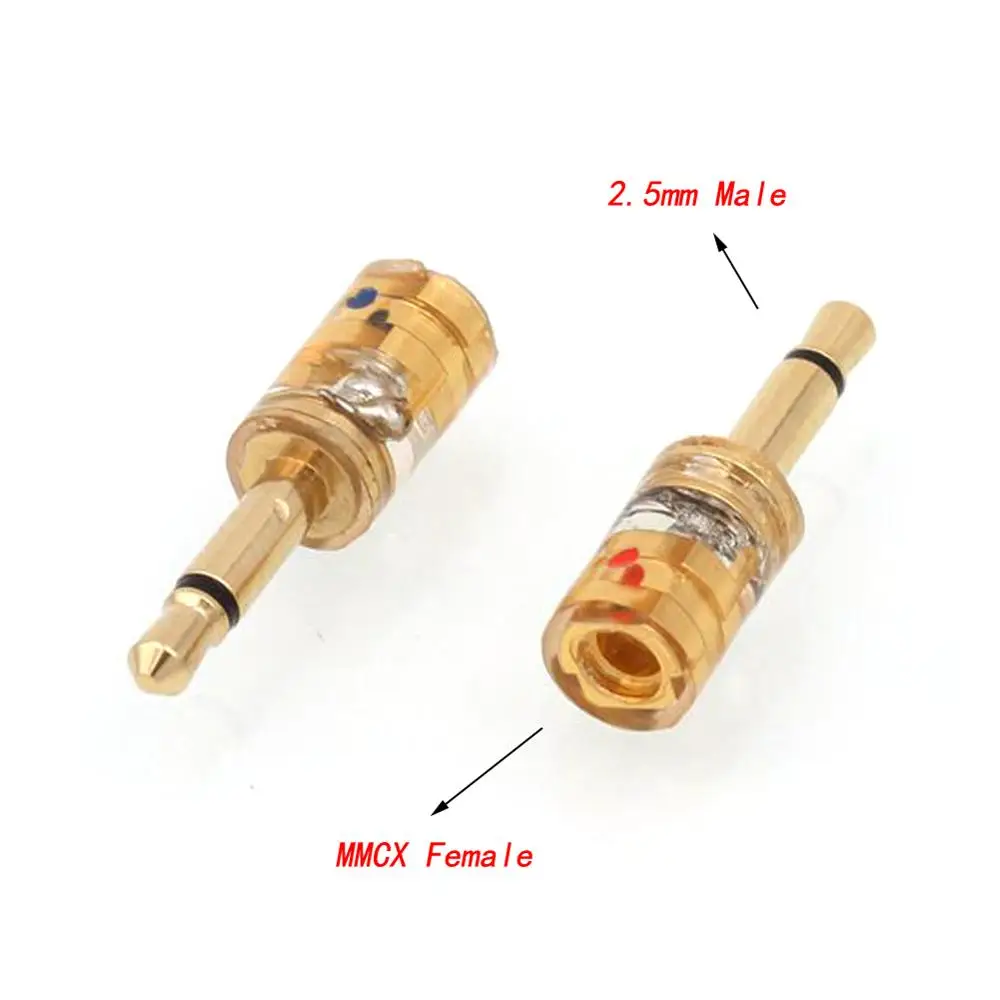 New Pair MMCX/.78mm Female to 2.5mm Male Converter Adapter for HE1000 HE560 HE400i Oppo PM-1 PM-2 NightHawk Headphone