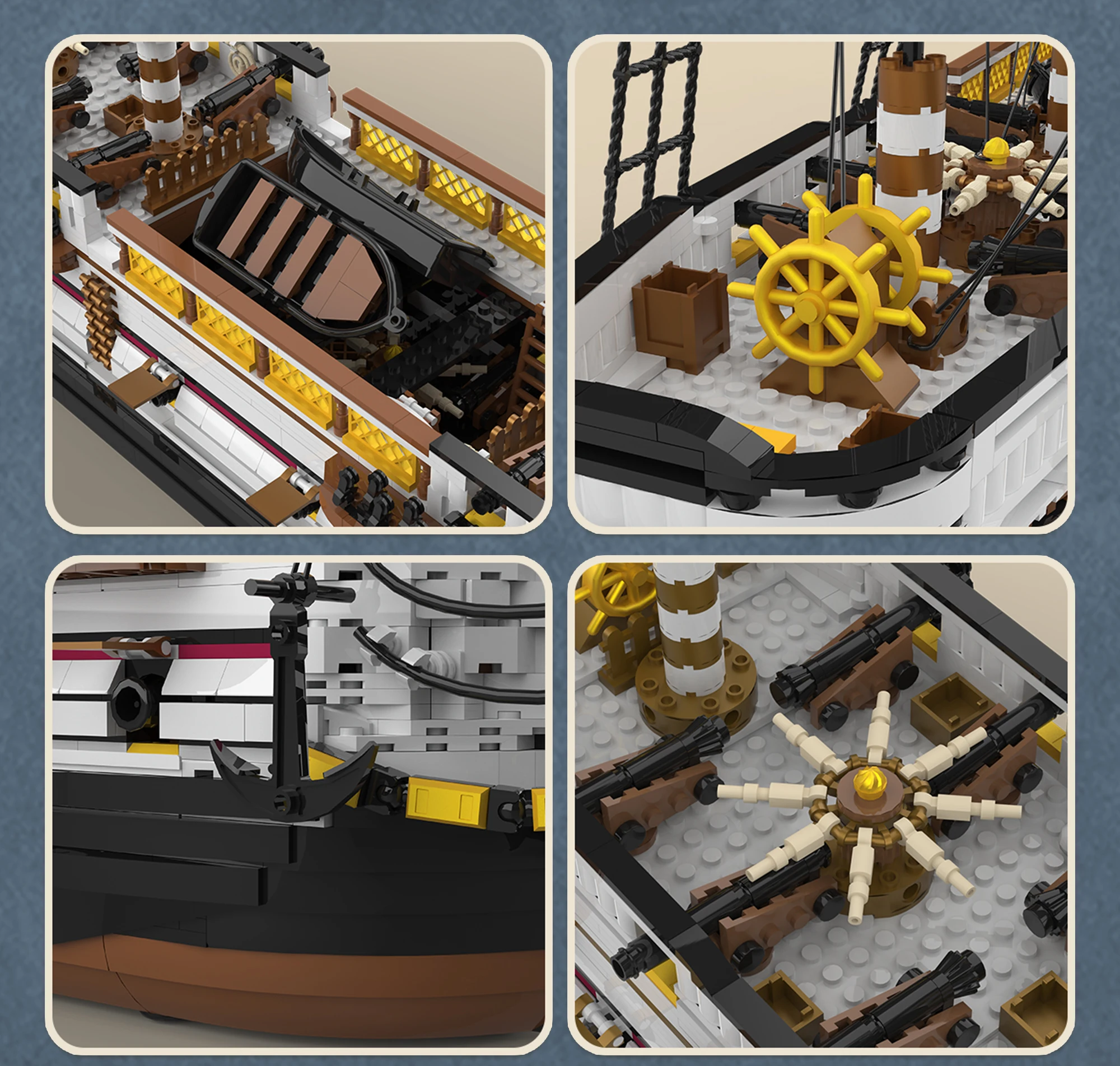 

Конструктор Reobrix 66048 MOC: Сборная модель корабля-экспедиционника для декора стола, игрушка для детей, подарок на день рождения