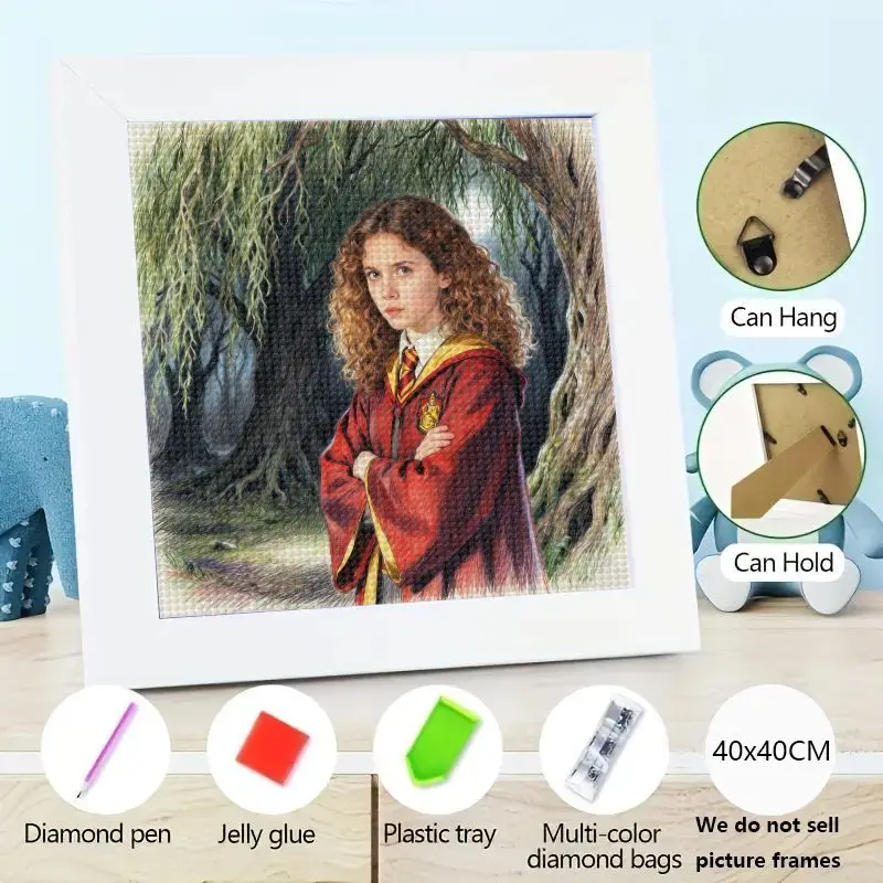

1 шт. 5D DIY полный дрель набор для алмазной живописи, Гарри Поттер Гермиона Грейнджер Волшебный мир Волшебная сцена, круглая вышивка стразами