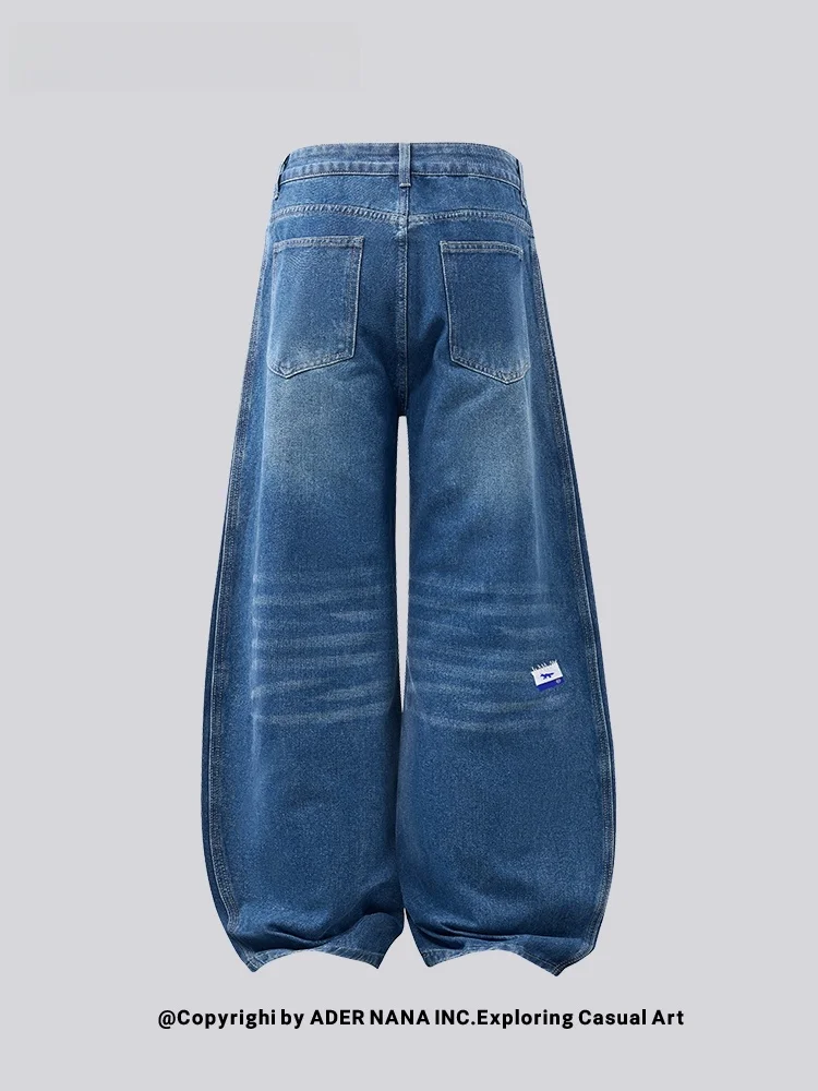 

Джинсы NANA M Version Blue Waed Vintage: универсальные, прямые, свободного кроя, для мужчин и женщин, повседневные, из хлопкового денима