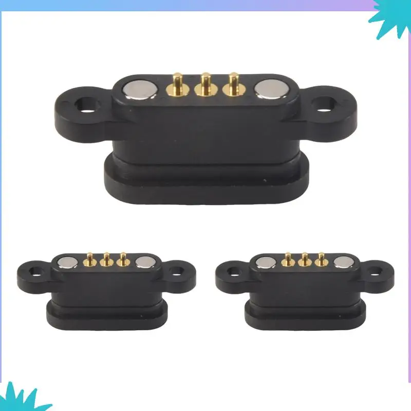 ABZW 15 Pairs الربيع تحميل المغناطيسي بوجو دبوس موصل 3 مواقف المغناطيس الملعب 2.3 مللي متر 3P من خلال ثقوب الذكور الإناث التحقيق