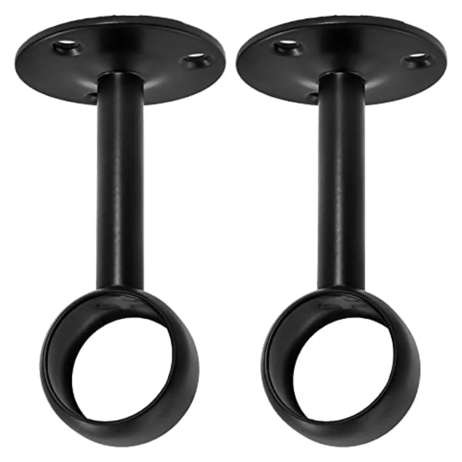 

2 Pcs Ceiling Mount Curtain Rod Bracket, Flange Closet Rod Holder, Heavy Duty Staless Steel Shower Curta Rod Socket, Closet Rod